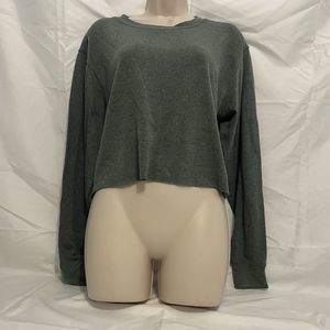 Brandy Melville OS Green Long Sleeve Crop Top